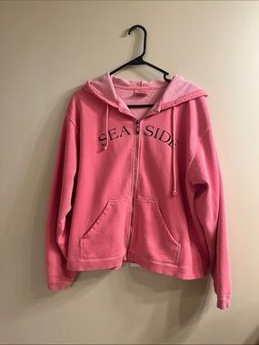 Vintage original SEA SIDE Pink Zip Hoodie